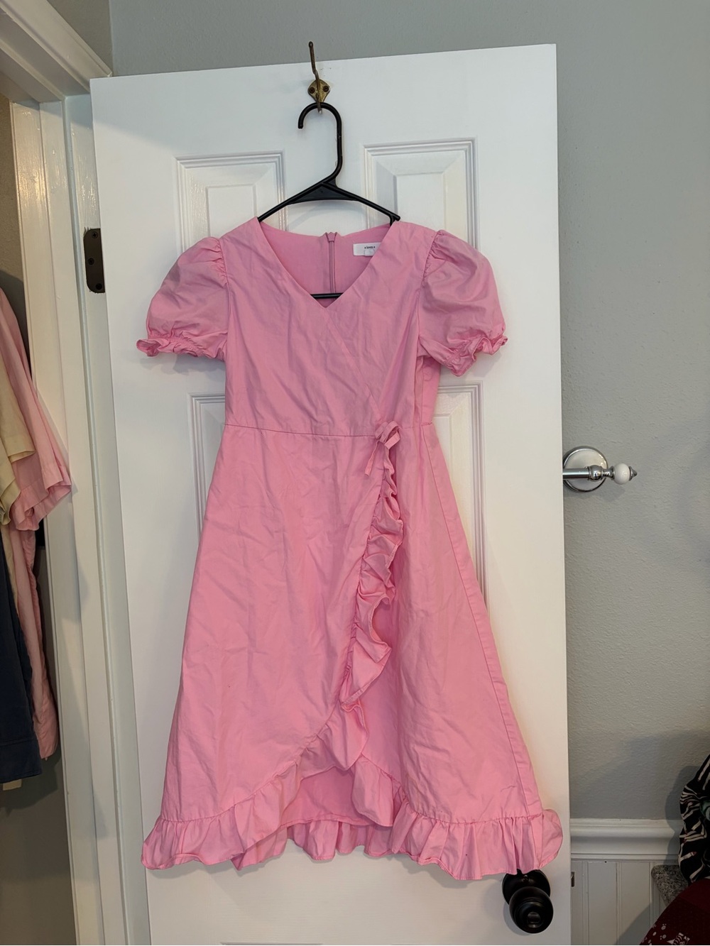 A Loves A Girls Pink Ruffle Dress Small